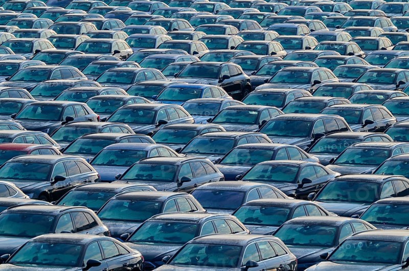 Large number of cars on assembly point, Brand Audi, Germany, Europe