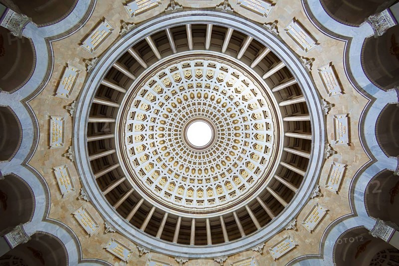 Dome, monument Befreiungshalle Kehlheim, round hall with dome, 45 m high, 29 m diameter, classicism, built 1842 to 1863 by Friedrich von Gärtner and Leo von Klenze, Michelsberg, Kelheim, Lower Bavaria, Bavaria, Germany, Europe