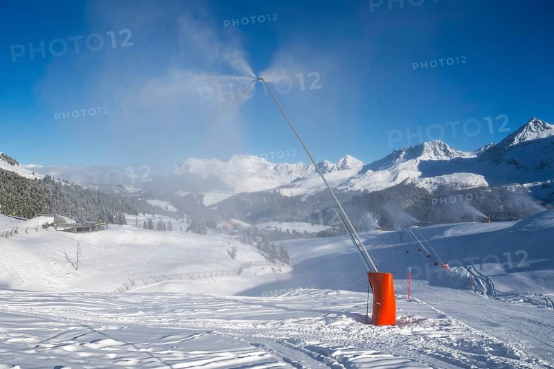 Snowmaking system, Arosa, Switzerland, Europe