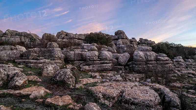 Bizarre limestone rock formations, El Torcal nature reserve, Torcal de Antequera, Malaga province, Andalusia, Spain, Europe