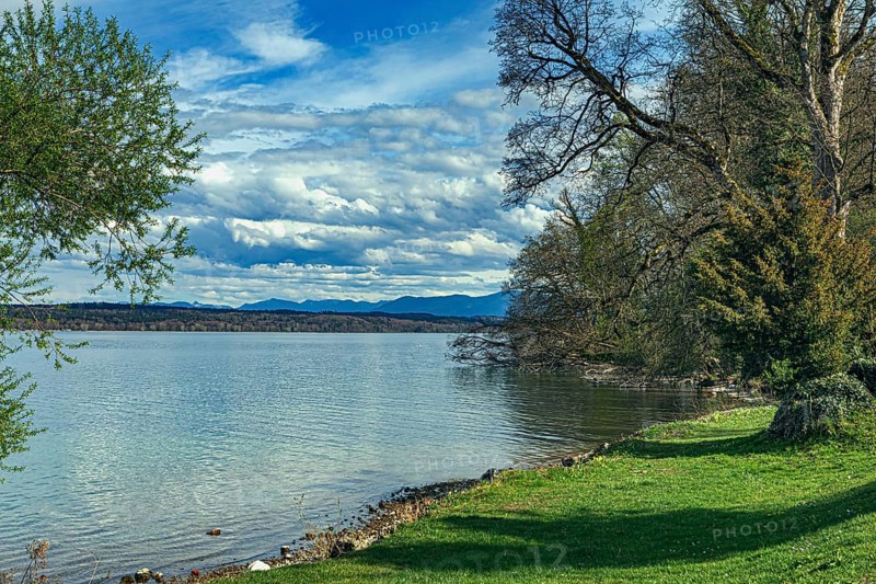 The shore of Lake Starnberg in Bernried, Germany, Europe