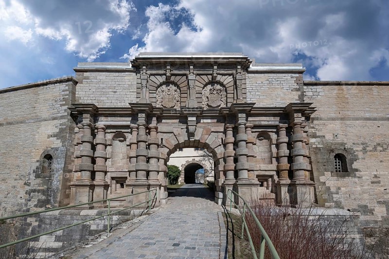 Fortress portal of the Hohenzollern fortress Wülzburg, a historic Renaissance fortress, built between 1588 and around 1610, Wülzburg, Weißenburg, Middle Franconia, m Bavaria, m Germanybd