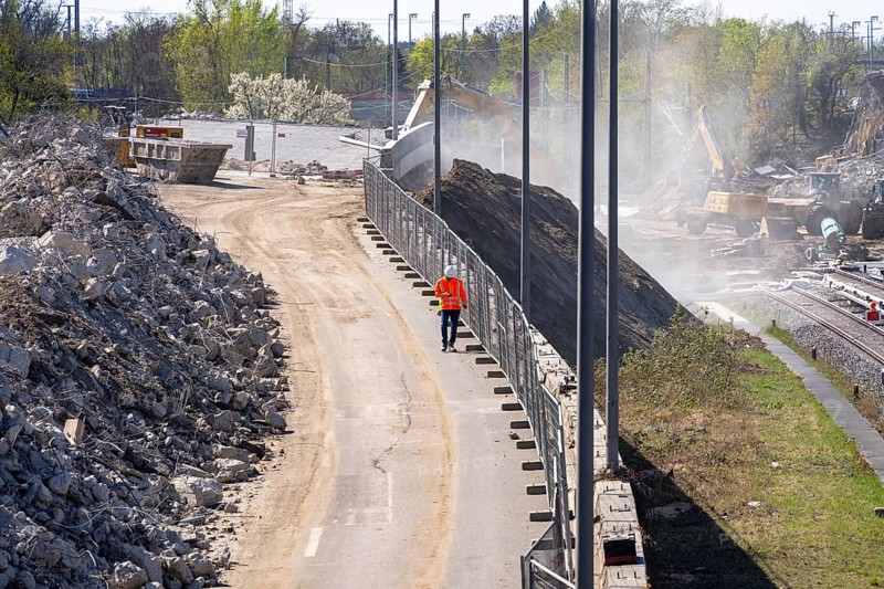 Demolition work, motorway construction site Berlin, A 100 at ICC, Berlin, Germany, Europe
