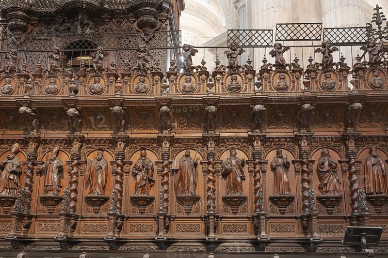 Choir stalls in the Cathedral of the Holy Cross over the Sea, Catedral de Santa Cruz sobre las Aguas, Cádiz, Spain, Europe