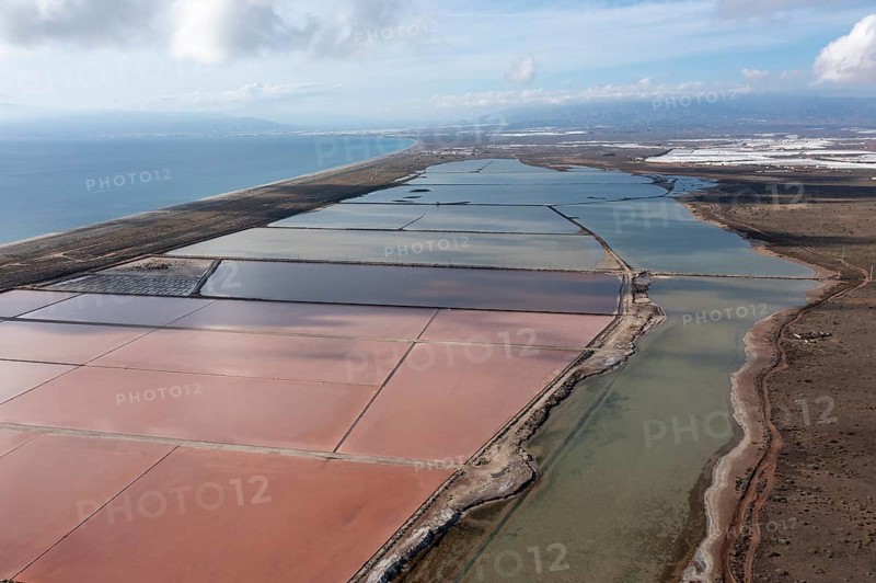 Salt ponds in the salt works, Las Salinas de Cabo de Gata, Almeria, Andalusia, Spain, Europe