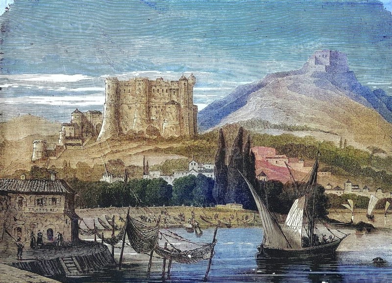 The Fort of La Spezia in Liguria in 1869, Italy, Historic, digitally restored reproduction of a 19th century original, Europe