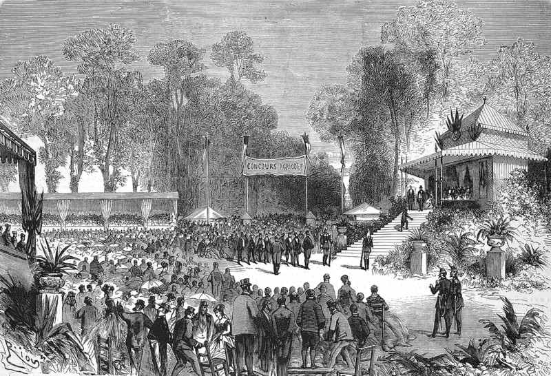 Journey of Their Majesties the Emperor Napoleon III and the Empress to Rouen, 1868, France, Distribution of Awards at the agriculture Contest, Historical, digitally restored reproduction of a 19th century original, exact original date not known, Europe