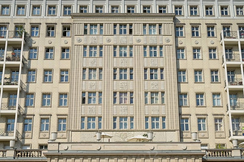 Residential buildings, Architecture, Karl-Marx-Allee, Friedrichshain, Berlin, Germany, Europe