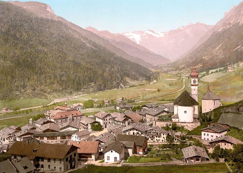 Brenner Railway, Gossensass, Tyrol, former Austro-Hungary, today Italy, c. 1890, Historic, digitally restored reproduction from a 19th century original Brenner Railway, Tyrol, former Austro-Hungary, today Italy, 1890, Historic, digitally restored reproduction from a 19th century original