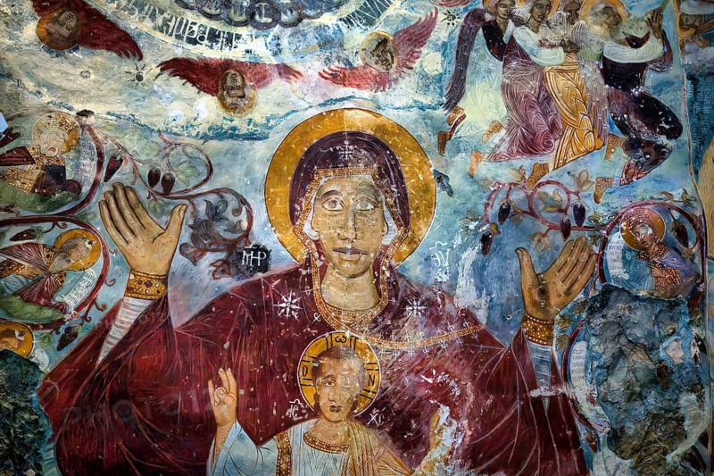 Greek Orthodox Sumela Monastery, Frescoes, Trabzon, Turkey, Asia