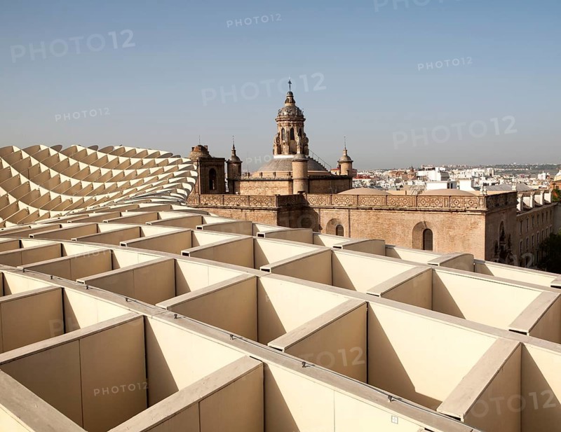 Metropol Parasol wooden structure in Plaza La Encarnación, Seville, Spain, architect Jürgen Mayer-Hermann completed 2011, Europe