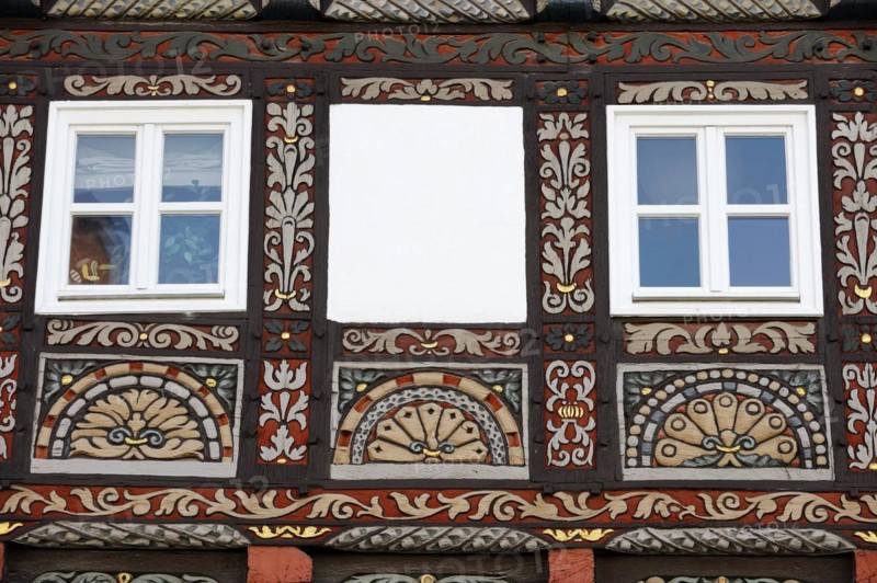 Facade of a half-timbered house, Lemgo, North Rhine-Westphalia, Germany, Europe