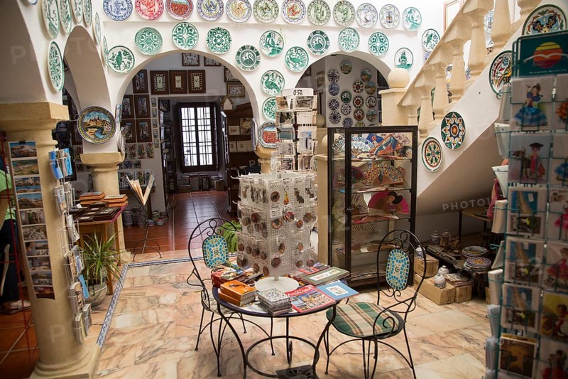 Interior of craft gift shop, village of Arcos de la Frontera, Cadiz province, Spain, Europe