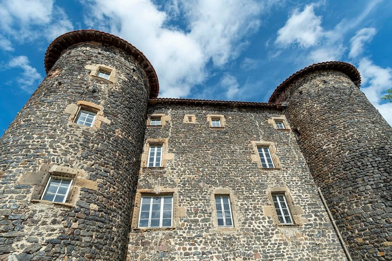 The castle in Le Monastier sur Gazeille, Haute-Loire, on the chemin de Stevenson, Auvergne-Rhone-Alpes, France, Europe
