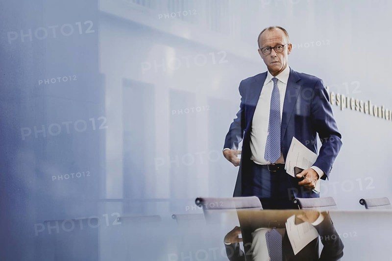 Friedrich Merz, CDU party chairman, recorded after the federal press conference on the consequences of Solingen. Berlin, 27.08.2024