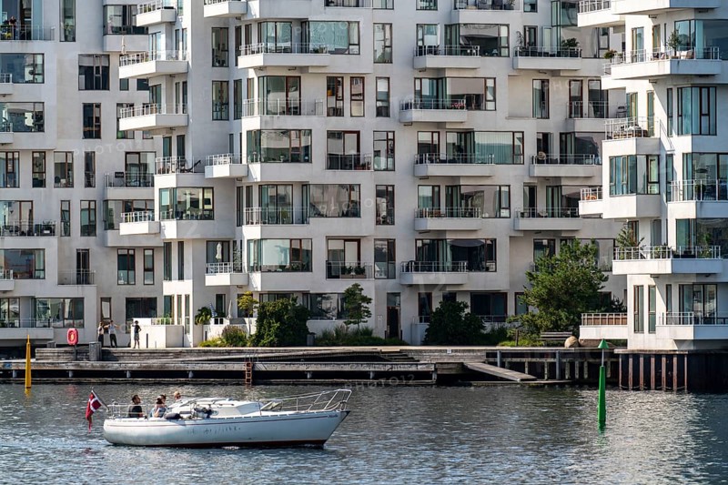 Residential buildings, apartment buildings, condominiums, at the harbour, Havneholmen, near Sydhavnen, Copenhagen, Denmark, Europe