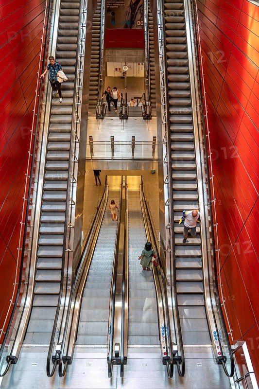 The metro, underground, light rail, in Copenhagen, 4 lines have been crossing the city since 2002, modern, driverless, automatic trains run every 2 minutes, Denmark, Europe