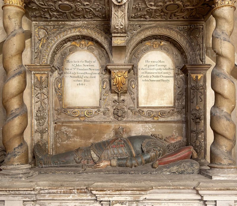 Sir John Newton d 1661 tomb monument, Bristol cathedral church, Bristol, England, UK