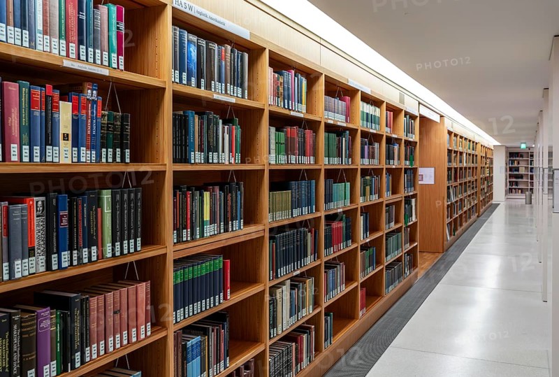 Bookshelves with historical folios, Staatsbibliothek Unter den Linden, Berlin, Germany, Europe