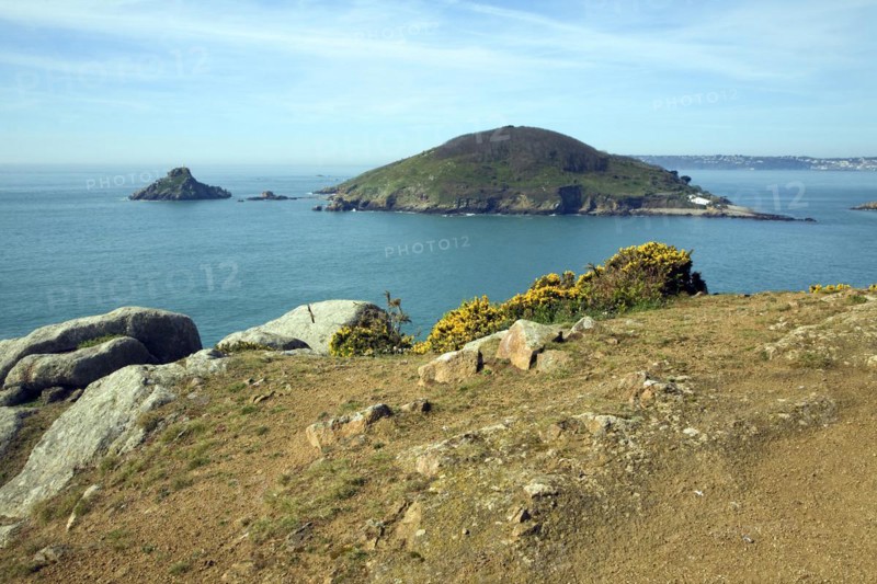 Jethou island viewed from Herm, Channel Islands, Great Britain