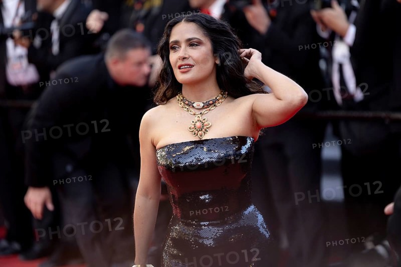 Cannes, France, 18.5.2024: Salma Hayek at the premiere of Emilia Perez on the red carpet of the Palais des Festivals during the 77th Cannes International Film Festival. The 77th Cannes International Film Festival will take place from 14 to 25 May 2024, Europe