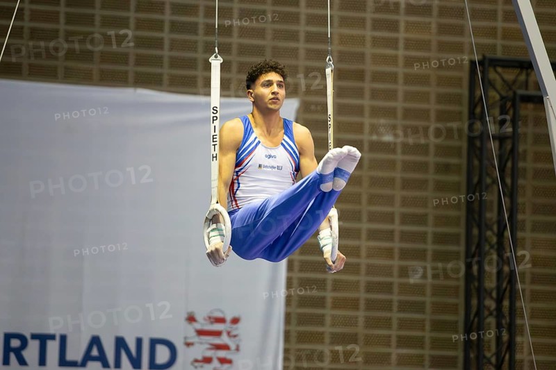 Olympic qualification in apparatus gymnastics in Rüsselsheim Picture: Lukas Dauser on the rings