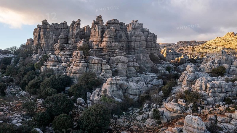Bizarre limestone rock formations, El Torcal nature reserve, Torcal de Antequera, Malaga province, Andalusia, Spain, Europe