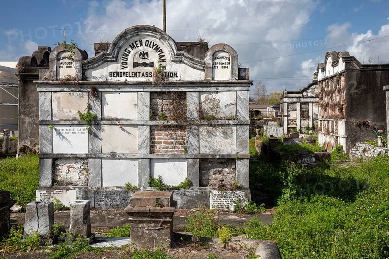 New Orleans, Louisiana - Lafayette Cemetery #2, established in 1850, has some old society tombs. Burial in New Orleans is generally above ground due to the city's high water table and its location below sea level