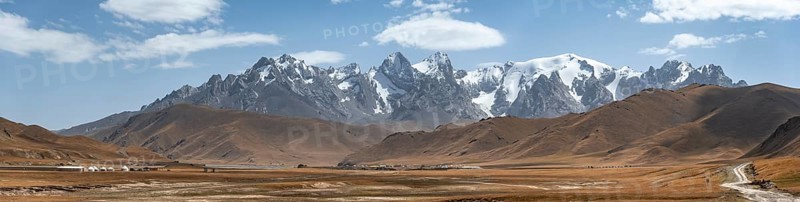 Pointed high mountain peaks with glaciers, Keltan Mountains, Sary Beles Mountains, Tien Shan, Naryn Province, Kyrgyzstan, Asia
