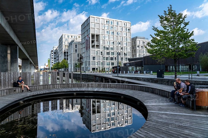 Ørestad district, the youngest district of Copenhagen, on the island of Amager, was planned in 1992 and has been under construction to date, Copenhagen, Denmark, Europe