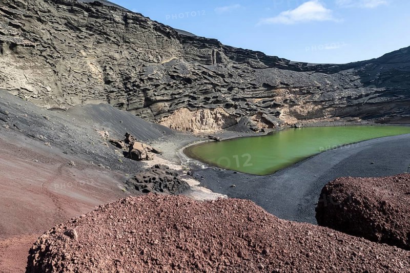 Lago verde, El Golfo, Lanzarote, Canary Islands, Spain, Europe