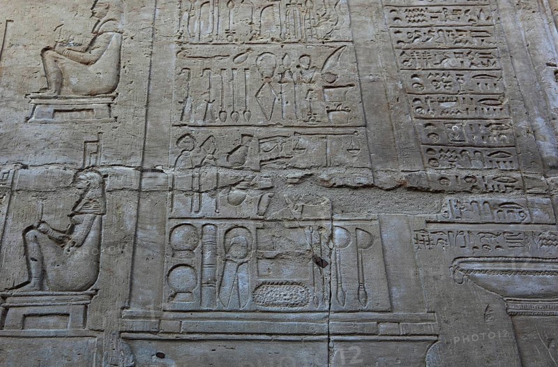 The medical relief in the Kom Ombo Temple on the Nile, Africa, Upper Egypt, Egypt, Africa