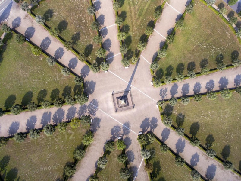 Aerial view of the circus in Putbus on the island of Rügen. The Circus Putbus is considered to be the last roundabout in Germany that Prince Wilhelm Malte I of Putbus had built, 13/09/2016