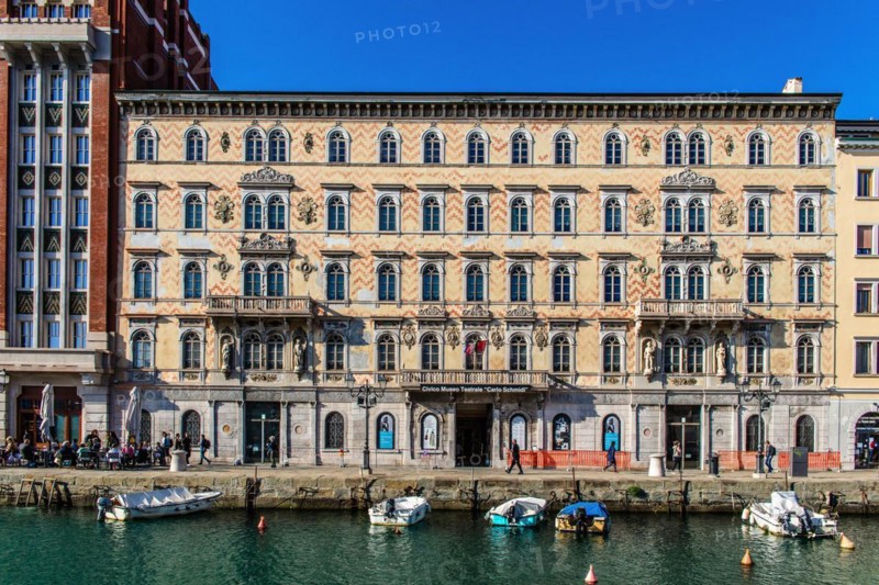 Palazzo Gopcevich, trading and residential houses of old families on the Grand Canal in the heart of Borgo Teresiano, Trieste, harbour town on the Adriatic, Friuli, Italy, Trieste, Friuli, Italy, Europe