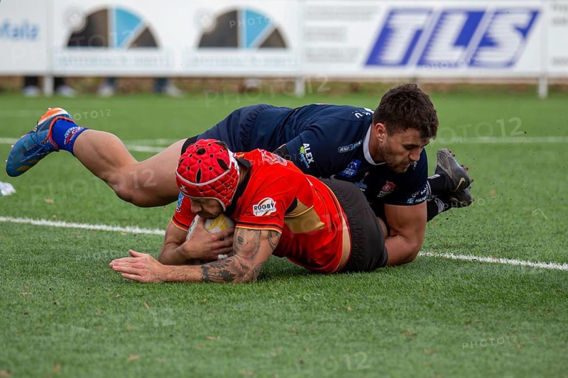 Rugby: Germany against MKS Pogon Awenta Siedlce, Poland in Heidelberg (Test match of the German national rugby team in preparation for the upcoming World Cup qualifiers. Picture: Try for Germany