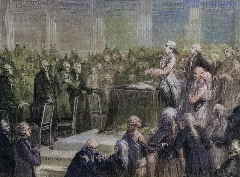 The king accepts the constitution and swears to it. 14 September 1791. Louis XVI 1754-1793. King of France 1774-1792, Historical, digitally restored reproduction from a 19th century original, Record date not stated