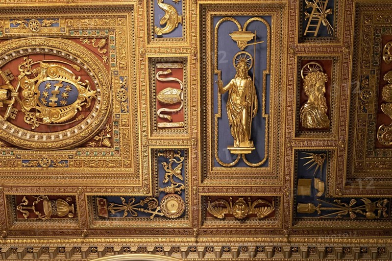 Basilica ceiling, Lateran Basilica, Basilica San Giovanni in Laterano, Cathedral of the Diocese of Rome, Monti district, Rome Italy