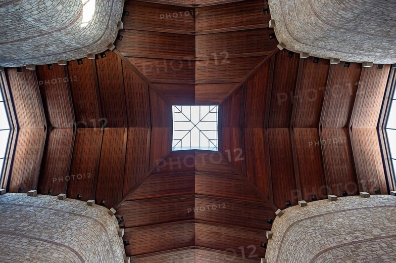 Ceiling vault of the Heilig Kreuz Church, opened in 1964, Jahnstr. 41, Weißenburg, Middle Franconia, Bavaria, Germany, Europe