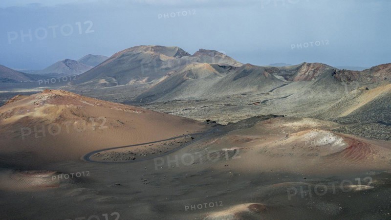 Volcanic landscape, Montañas del Fuego, Fire Mountains, Timanfaya National Park, Lanzarote, Canary Islands, Spain, Europe