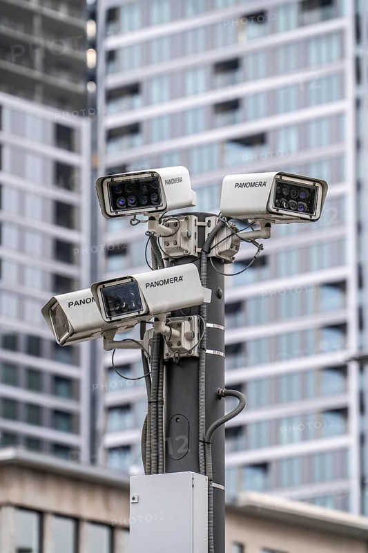 Video surveillance of public places, Panomera cameras monitor the square at Frankfurt's Hauptwache, Zeil, multifocal sensor technology, Hesse, Germany, Europe