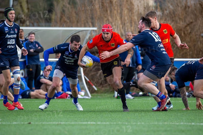 Rugby: Germany against MKS Pogon Awenta Siedlce, Poland in Heidelberg (test match of the German national rugby team in preparation for the upcoming World Cup qualifiers)