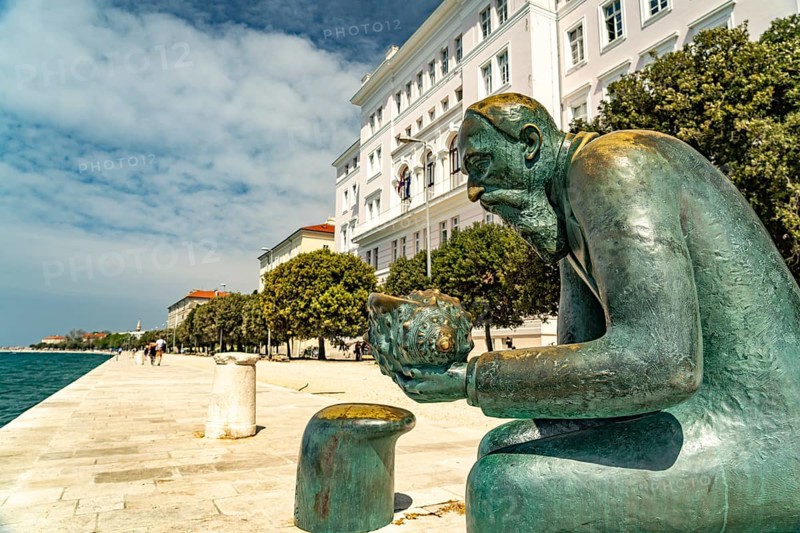 Statue of Spiridon Brusina on the promenade in Zadar, Croatia, Europe