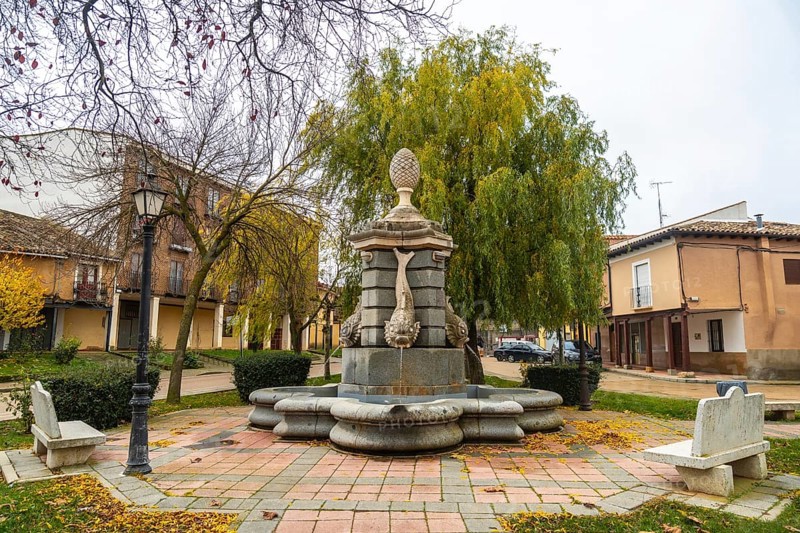 Water fountain in the town of Villalon de Campos, Valladolid. Spain