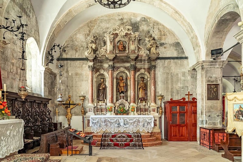 Altar in St Mark's Cathedral in Korcula, Croatia, Europe