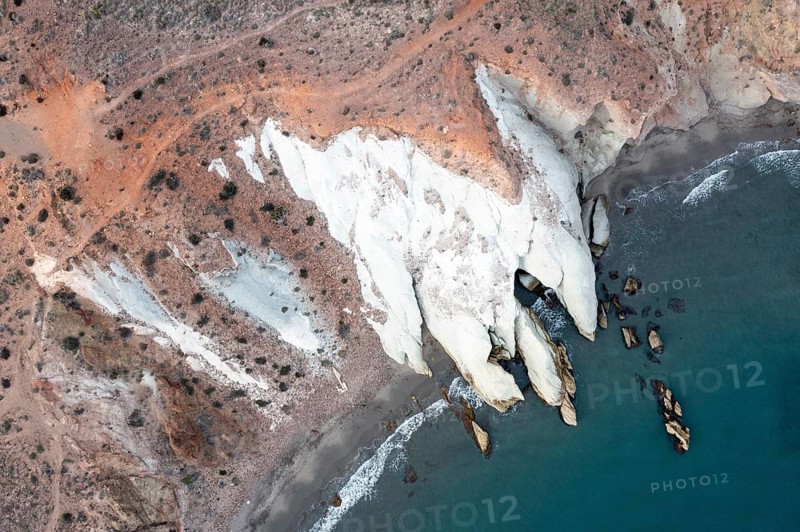 Aerial view, rocky coast, Cabo de Gata-Nijar Natural Park, Almeria, Andalusia, Spain, Europe