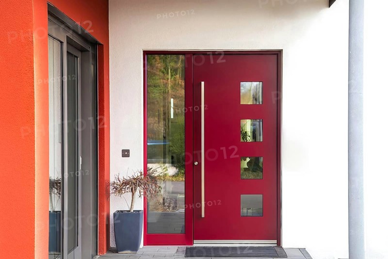 Modern new red front door