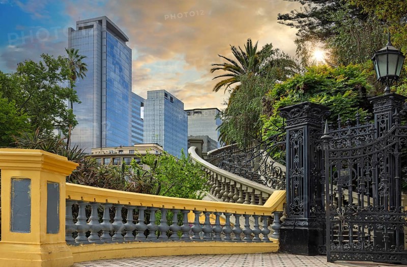 Santiago de Chile historic and business center in city downtown
