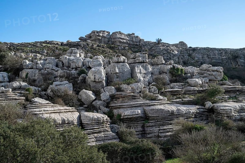 Bizarre limestone rock formations, El Torcal nature reserve, Torcal de Antequera, Malaga province, Andalusia, Spain, Europe