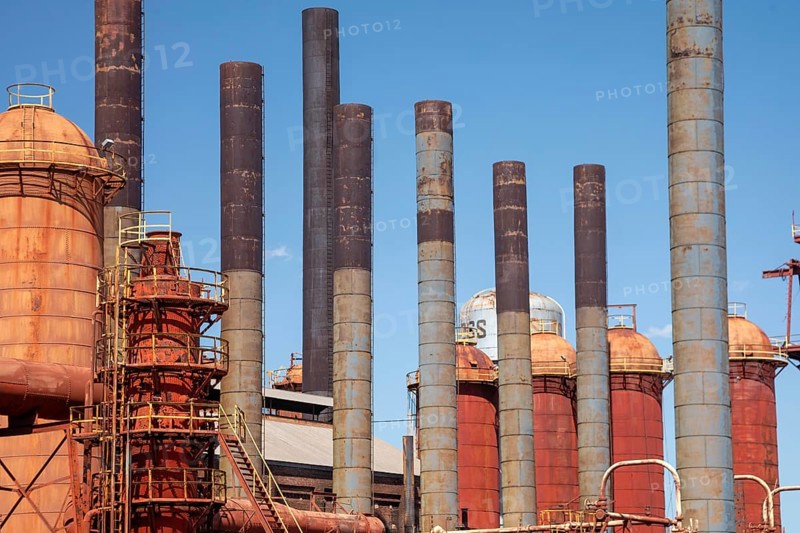 Birmingham, Alabama - The Sloss Furnaces National Historic Landmark. The furnaces made pig iron from 1882 to 1971. The facility is now open to the public