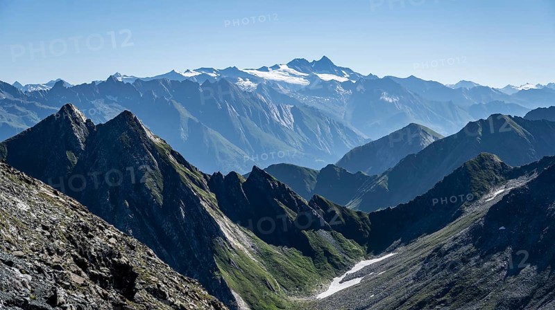 High mountains, Alpine panorama, Venediger Group, Hohe Tauern, Austria, Europe